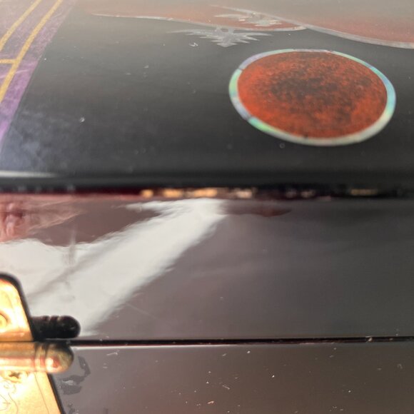 Vintage Black Lacquer Korean Jewelry/Music Box - Mother of Pearl Inlay, Brass - Picture 9 of 13